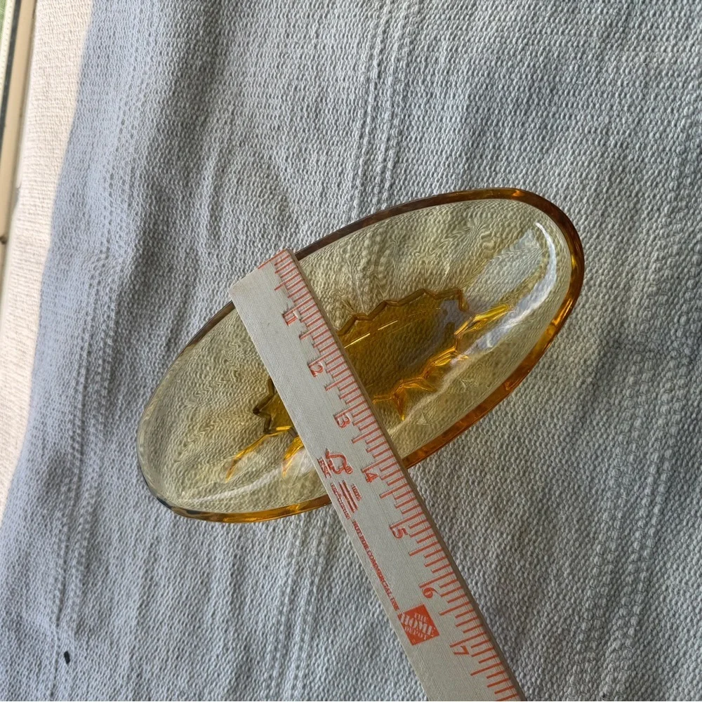 Vintage Indiana Glass Amber Pressed Glass Decorative Dish